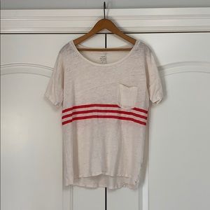 ❤️J Crew Linen Stripe Tee T Shirt Small